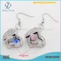 Pendientes de encantos de corazón de cristal rosa lindo diseño, pendientes de joyería magnética de acero inoxidable